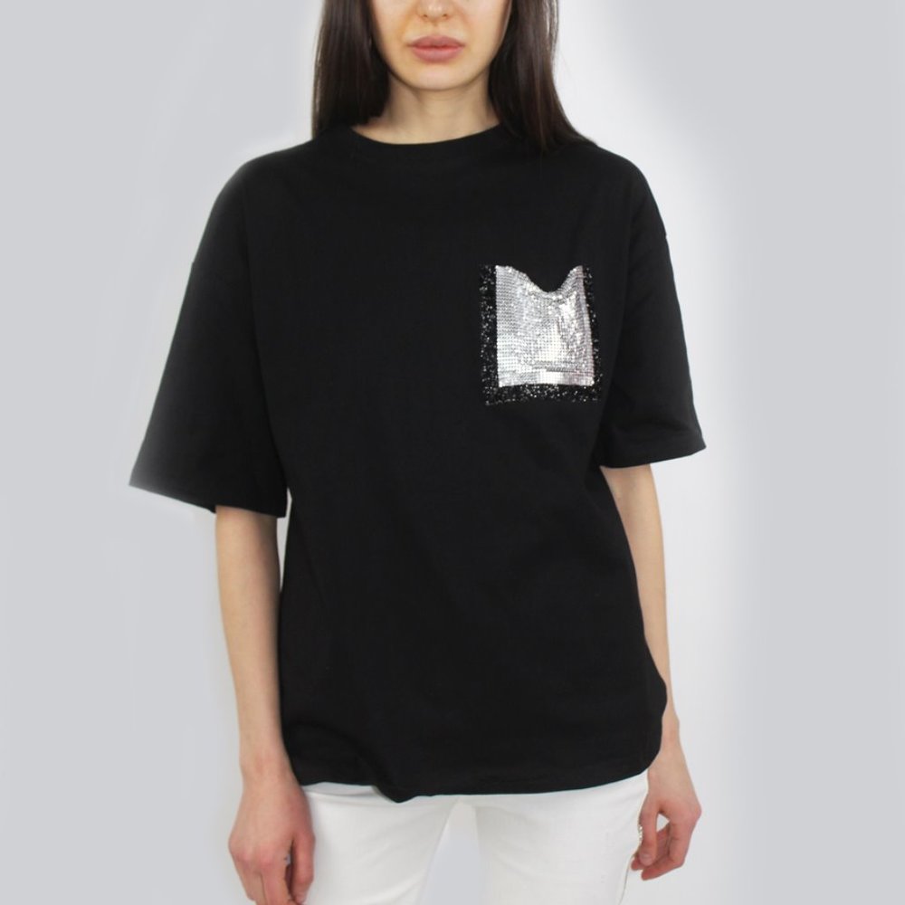 Metal Sparkle Pocket Tee